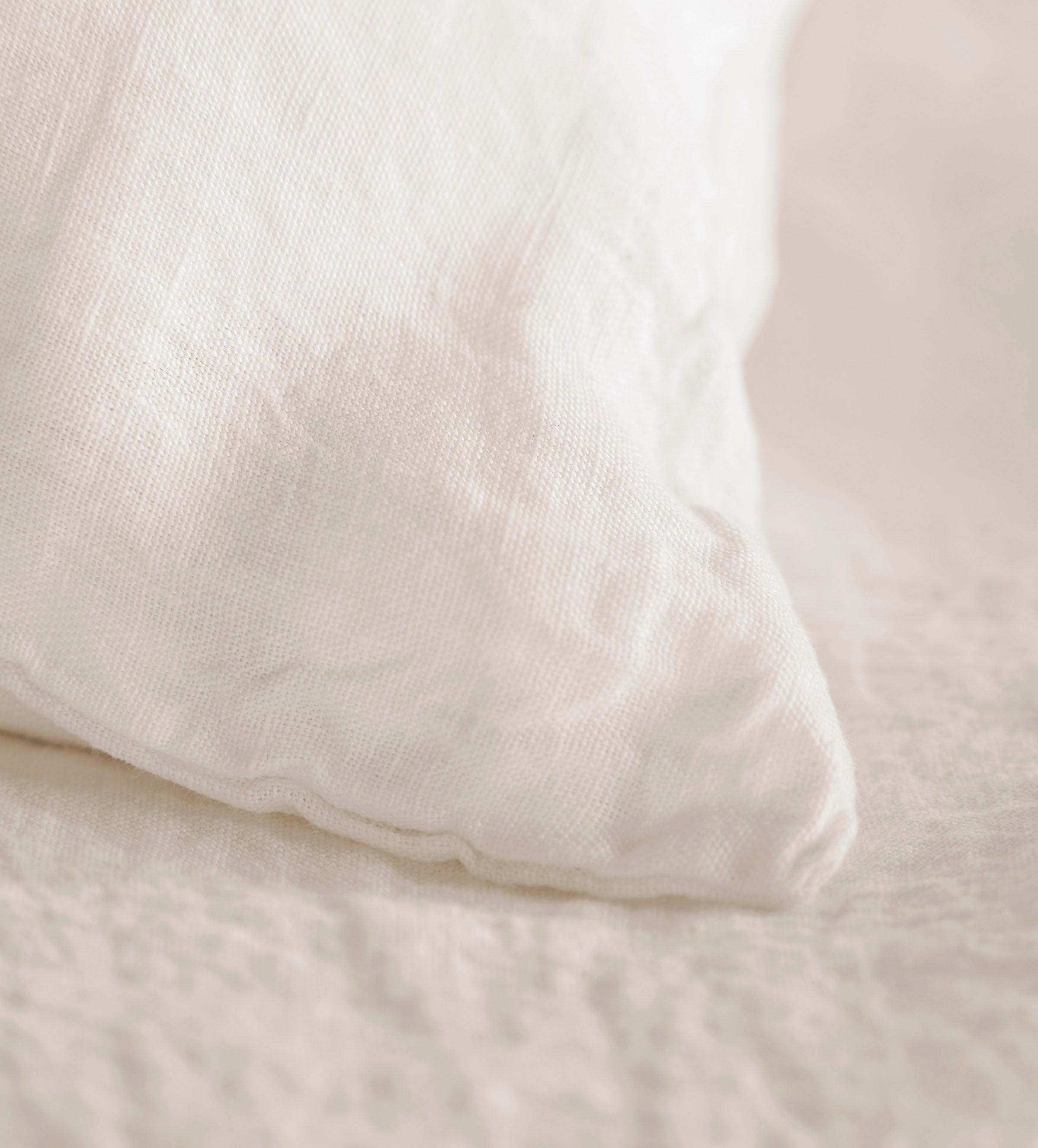 Cream 100% Linen Curtain Corner