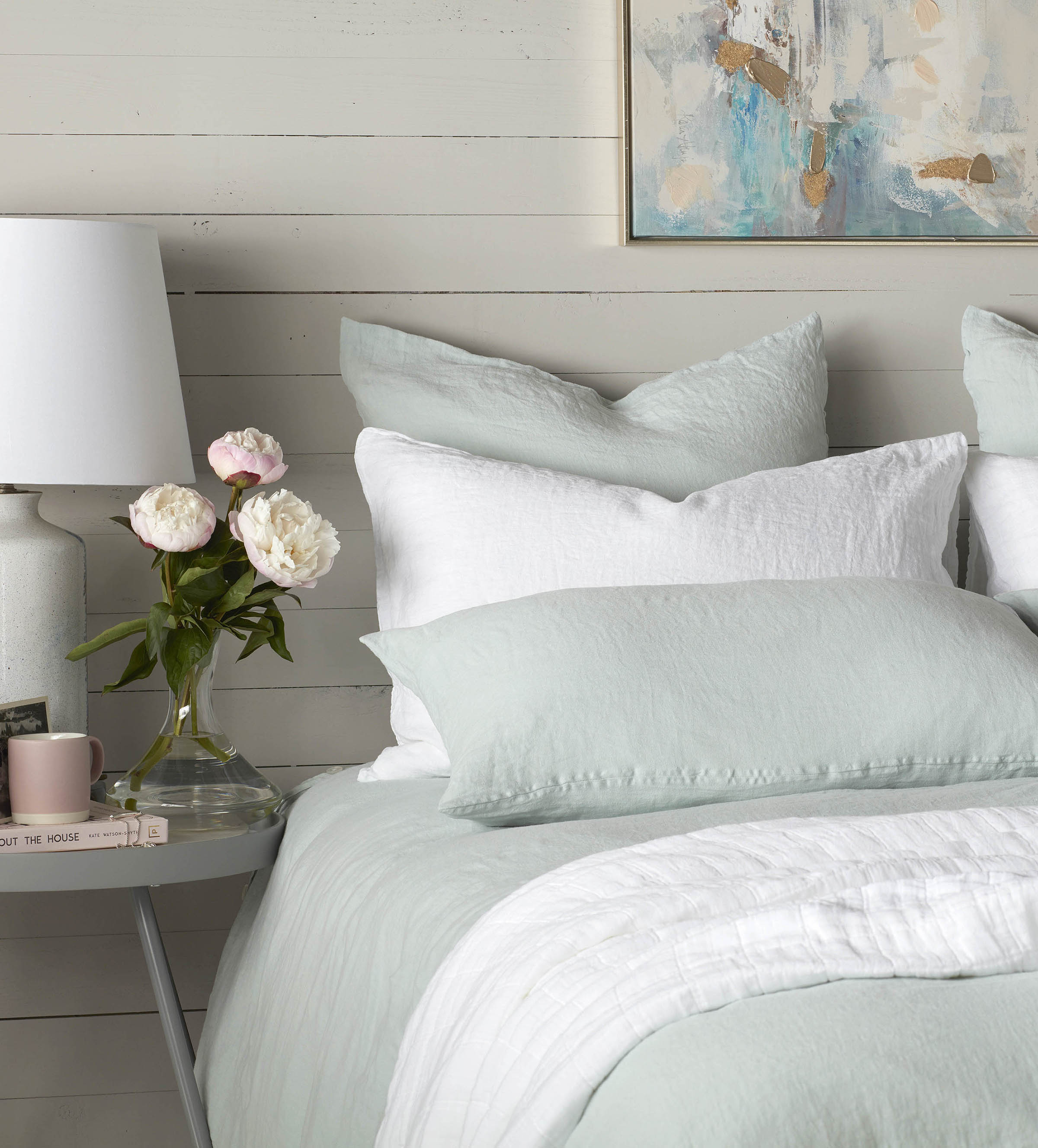 Duck Egg 100% Linen Bed Pillowcases
