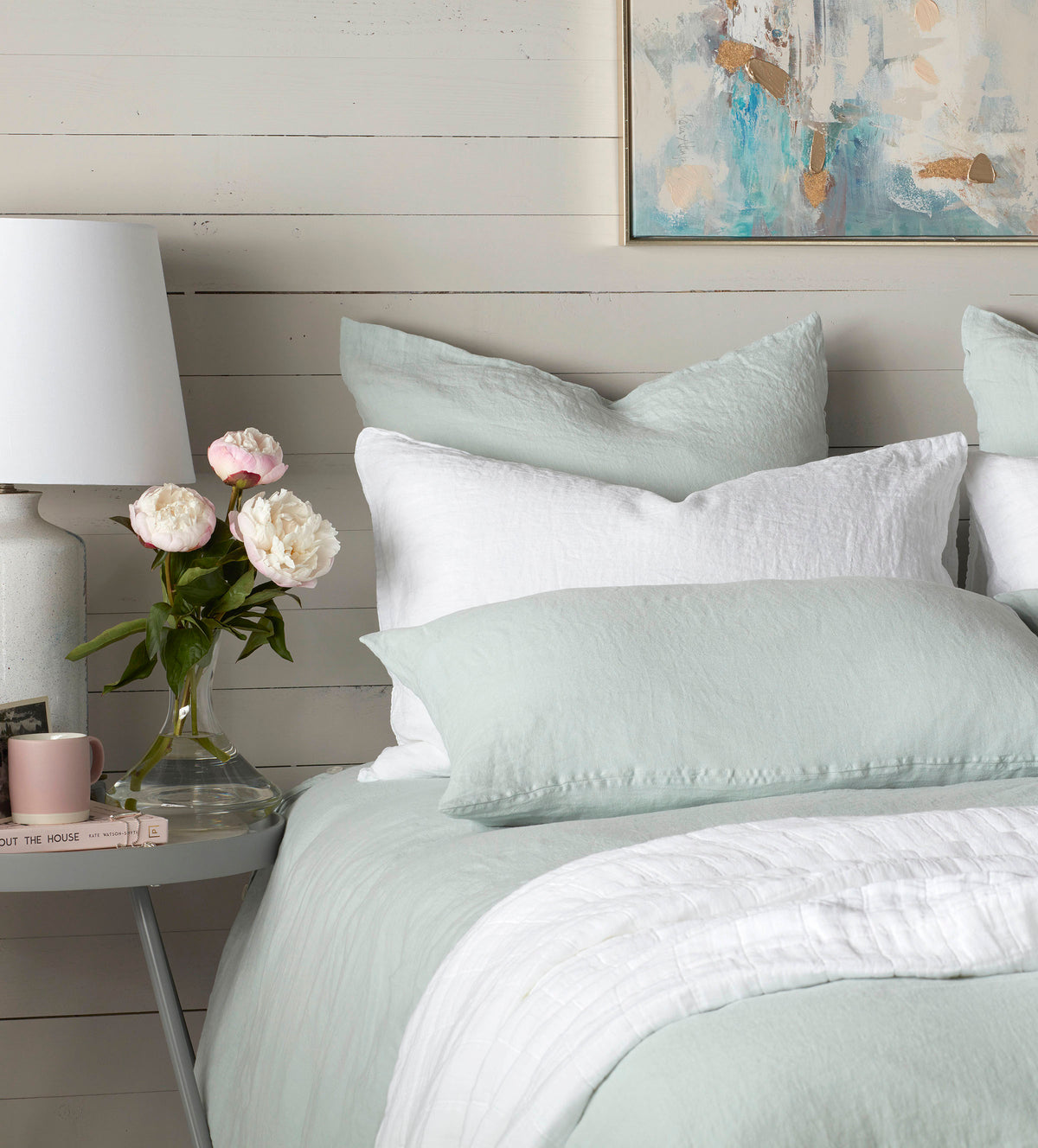 Duck Egg 100% Linen Bed Pillowcases