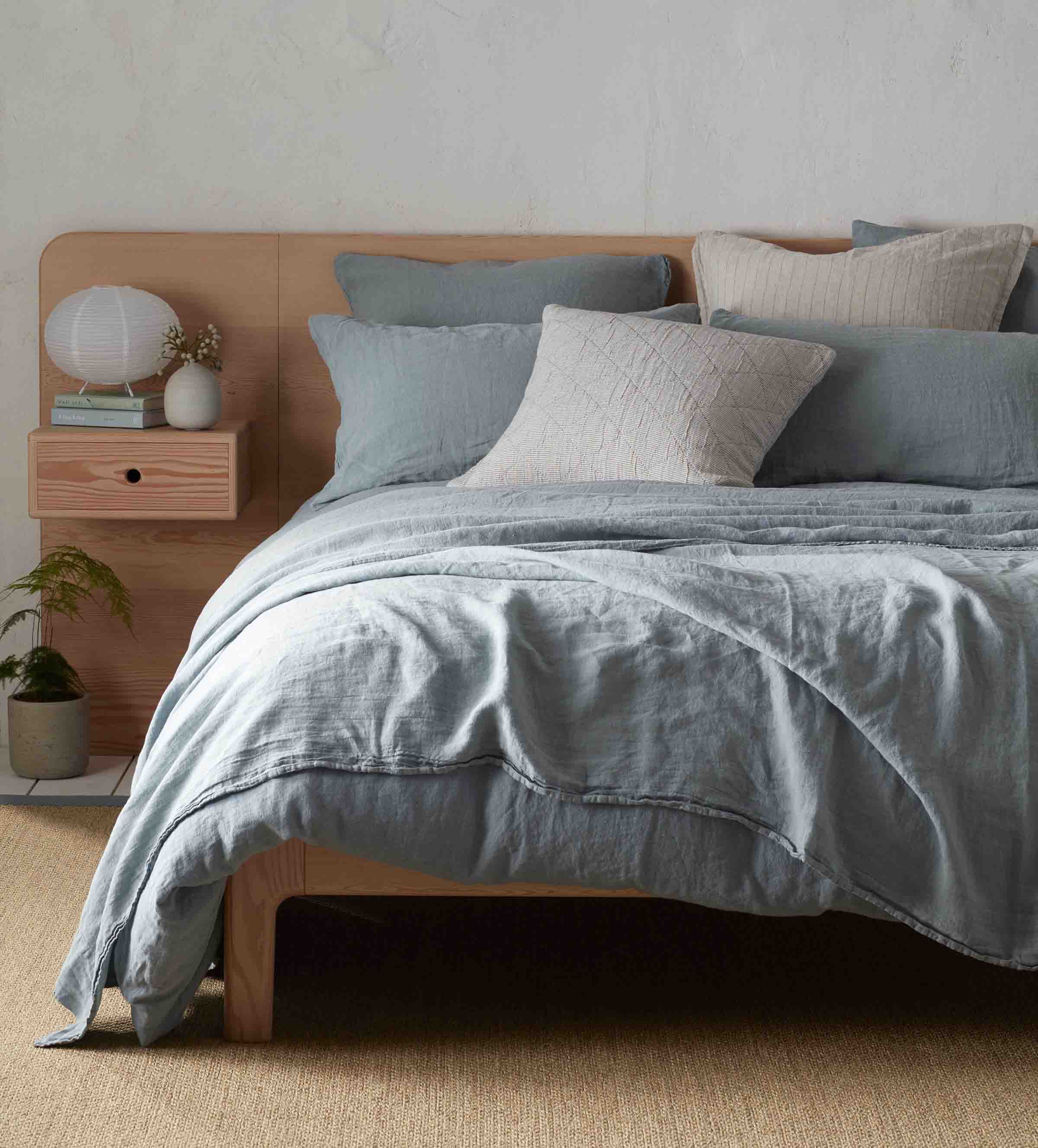 Teal 100% Linen Bedding