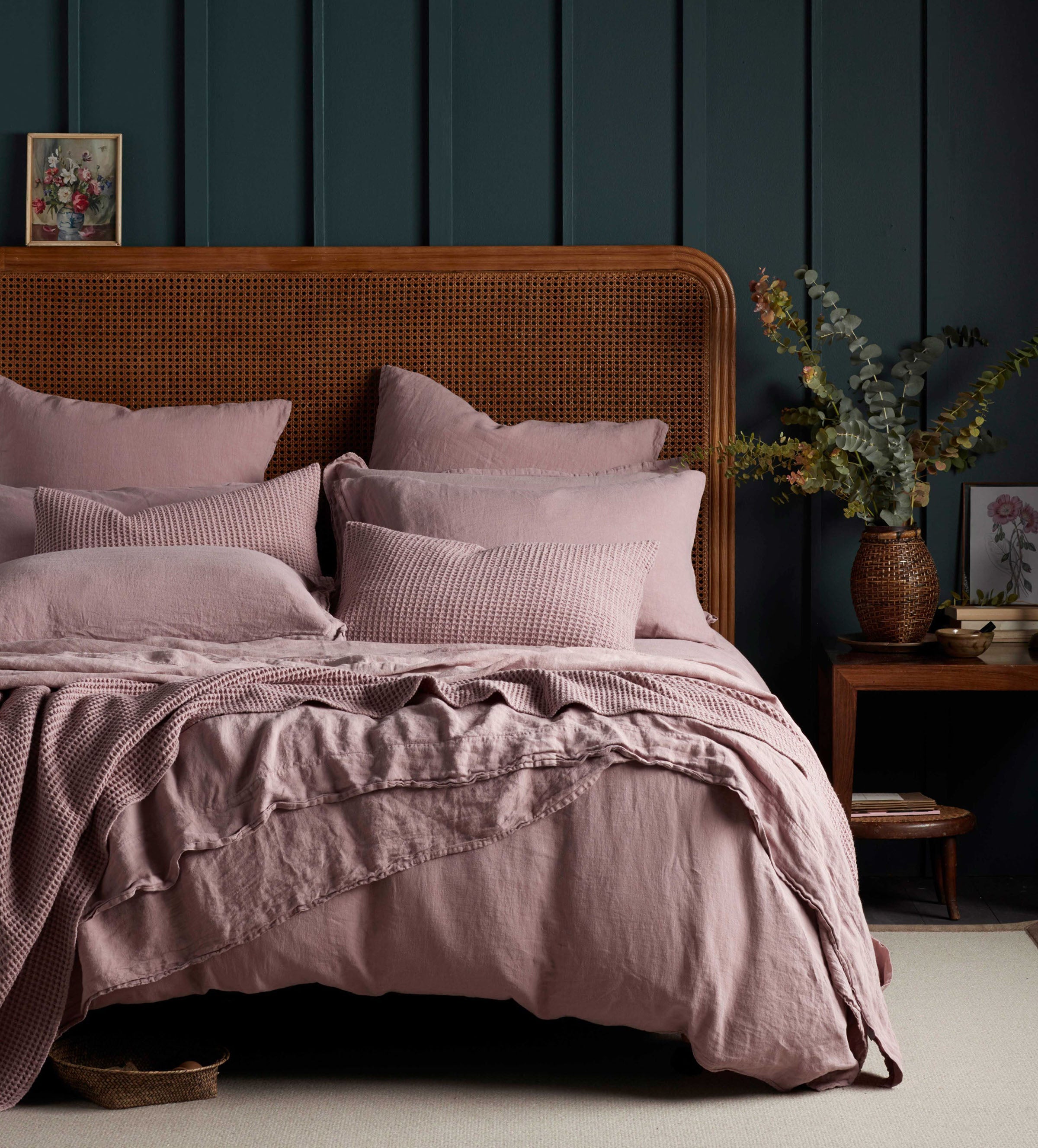 Vintage Rose 100% Linen Bedding Natural Bedding Secret Linen Store