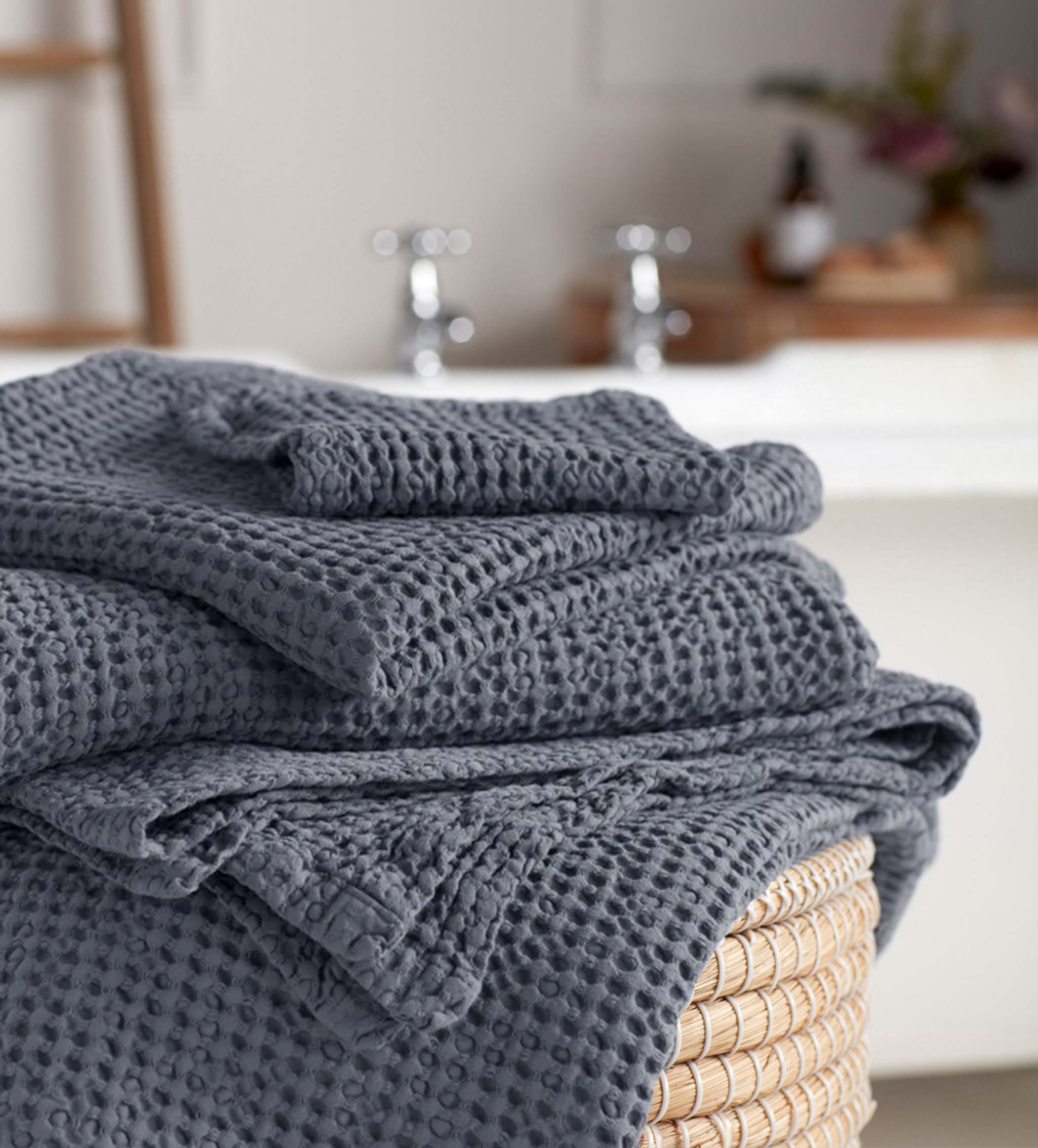 Beria Cotton Waffle Towel - Slate
