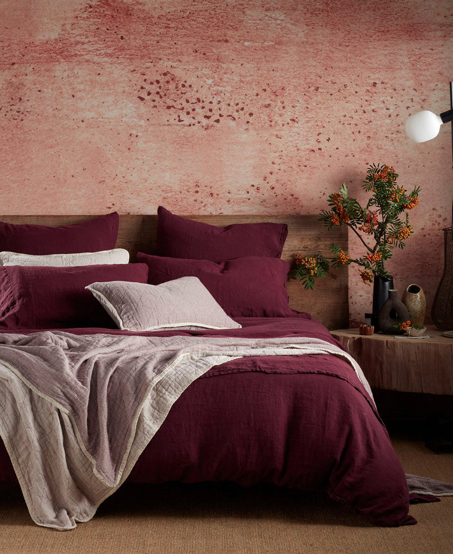 Autumn Styling Trends: Beetroot 100% Linen Bedding