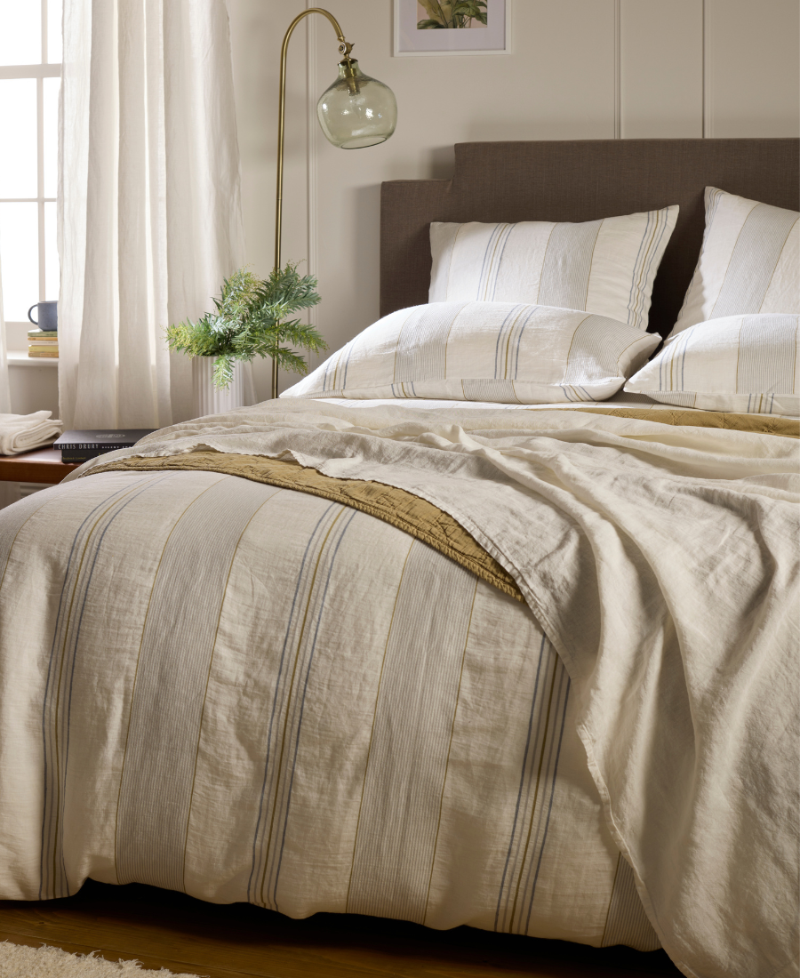 Cream Sophie Stripe 100% Linen