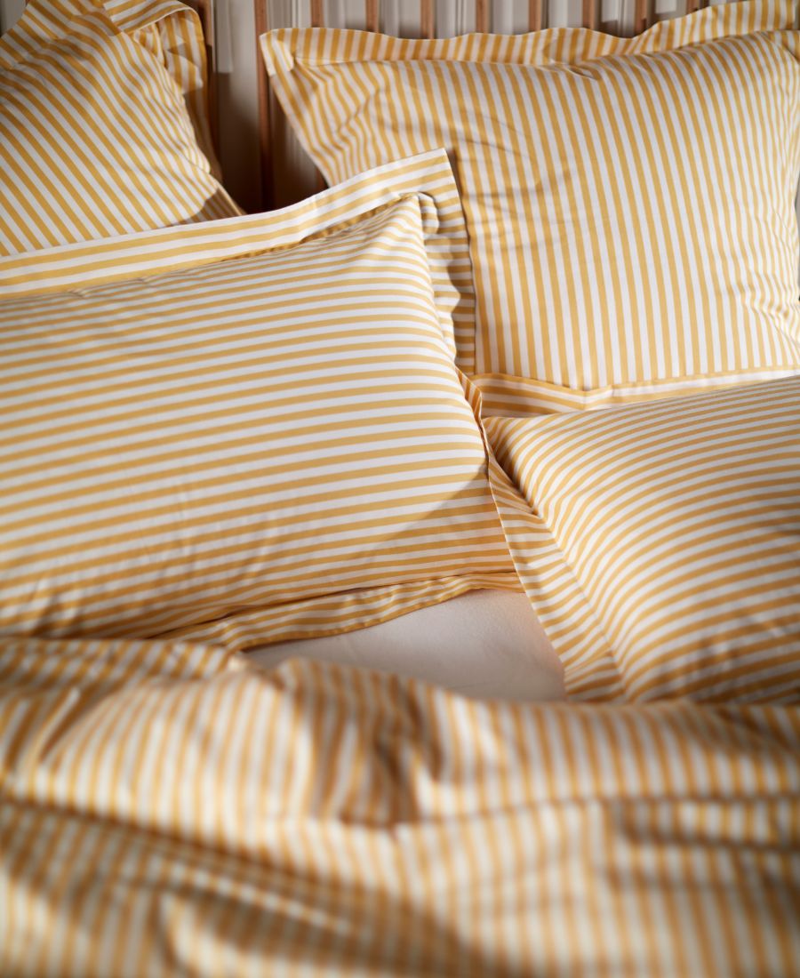 Yellow Betsy Stripe 100% Cotton Bed Linen