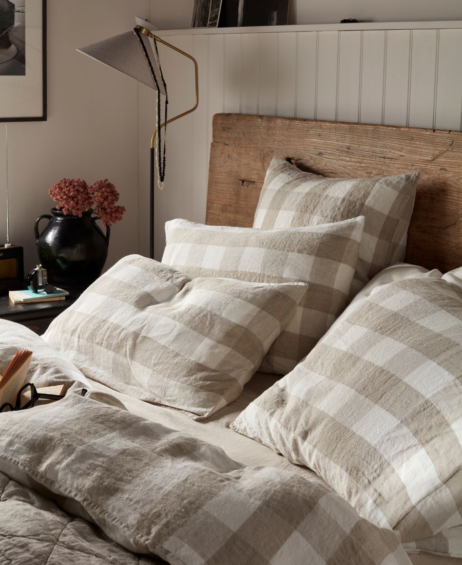 Gracie Gingham 100% Linen Bedding