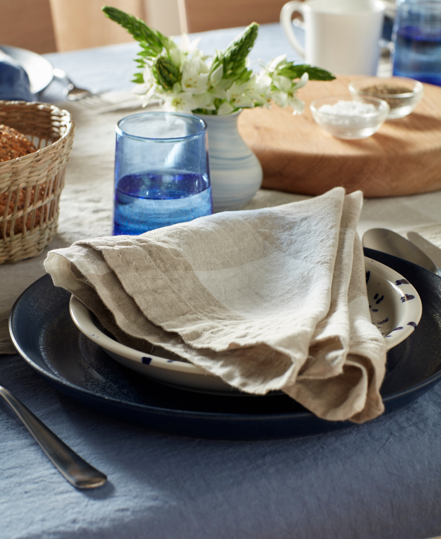 folded napkin on a plate