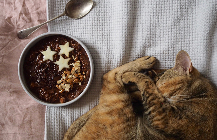 The Most Indulgent Chocolate Pear and Almond Porridge