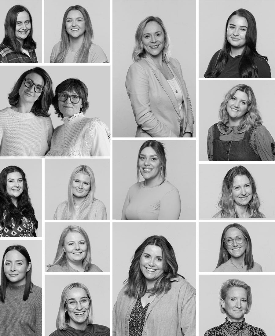 A collage image of the women that work at Secret Linen Store.