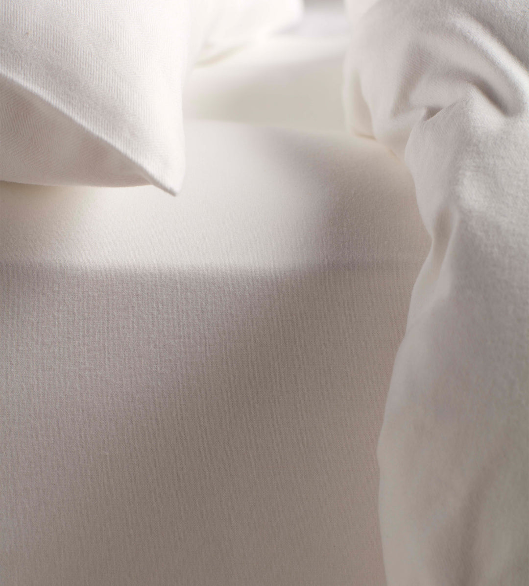 White Brushed 100% Organic Cotton Fitted Sheet Secret Linen Store