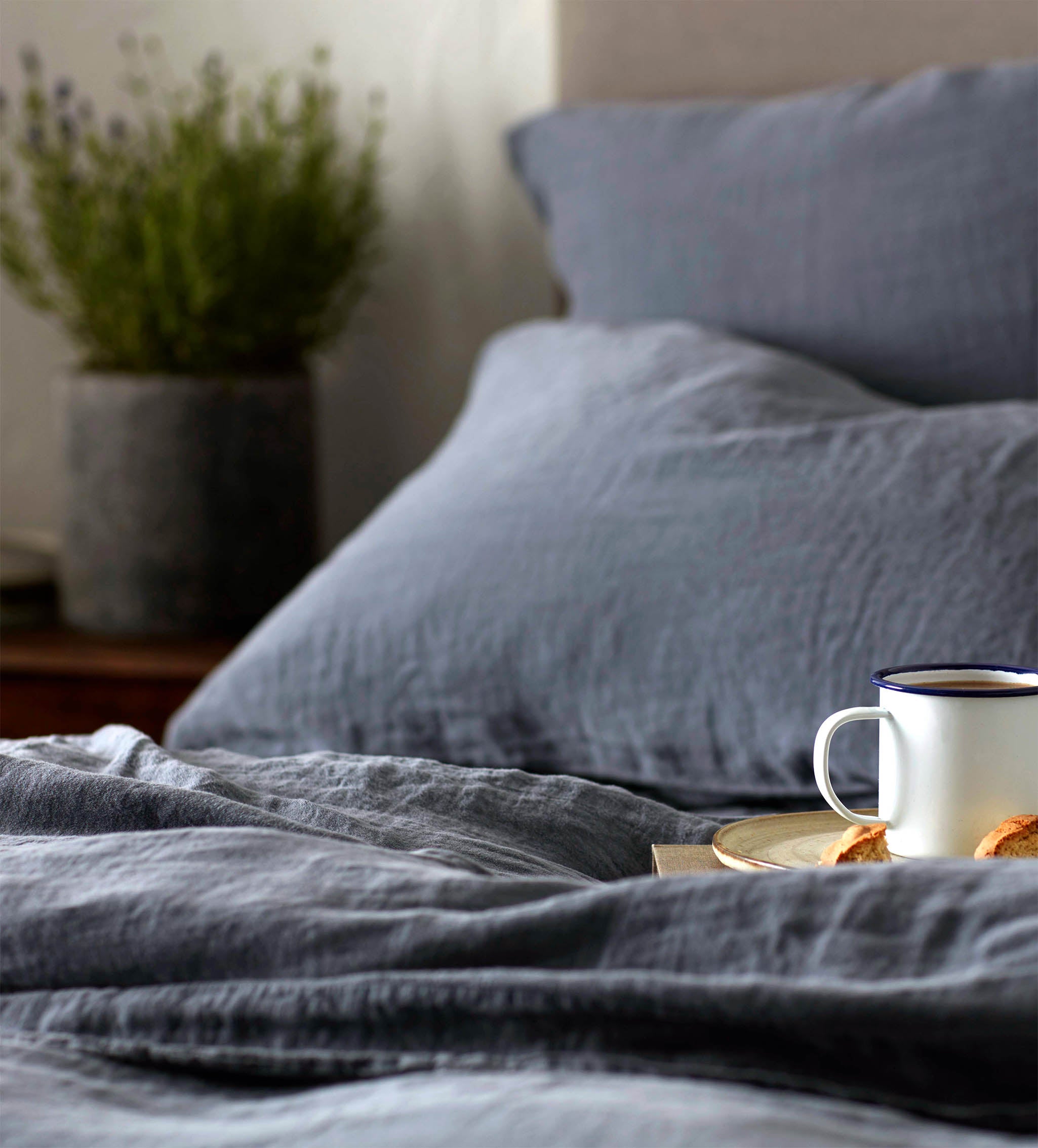 French Blue 100% Linen Bed Linen