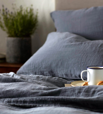 French Blue 100% Linen Bed Linen