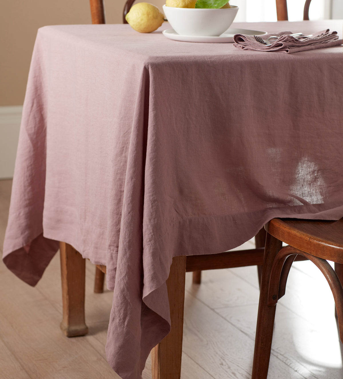 Vintage Rose 100% Linen Tablecloth