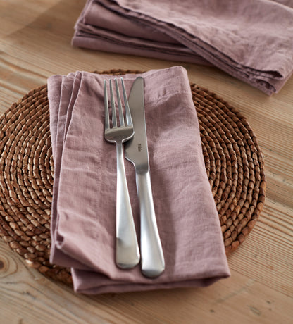 Vintage Rose 100% Linen Napkins - Set of 4