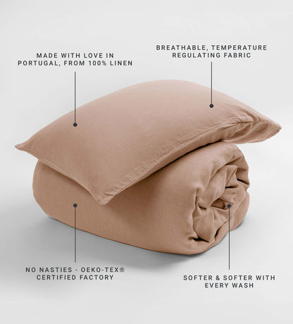 Almond 100% Linen Bed Linen