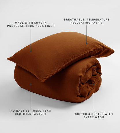 Amber 100% Linen Pillowcase