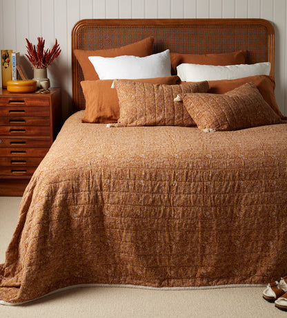 Anika Floral 100% Cotton Quilted Throw