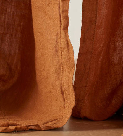 Amber 100% Linen Loop Top Curtain (Single)