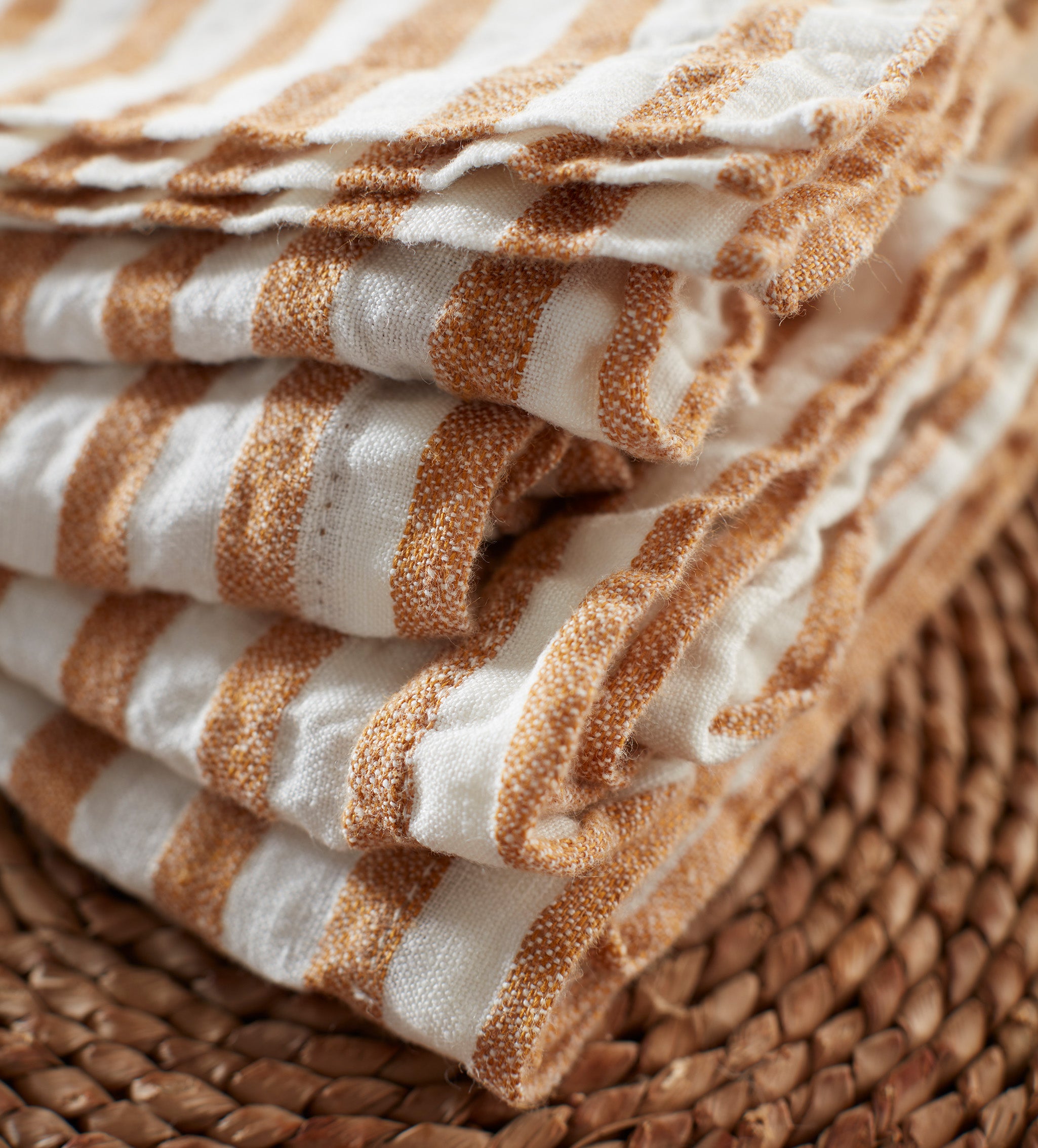 Amber Cora Mid Stripe 100% Linen Napkins - Set of 4