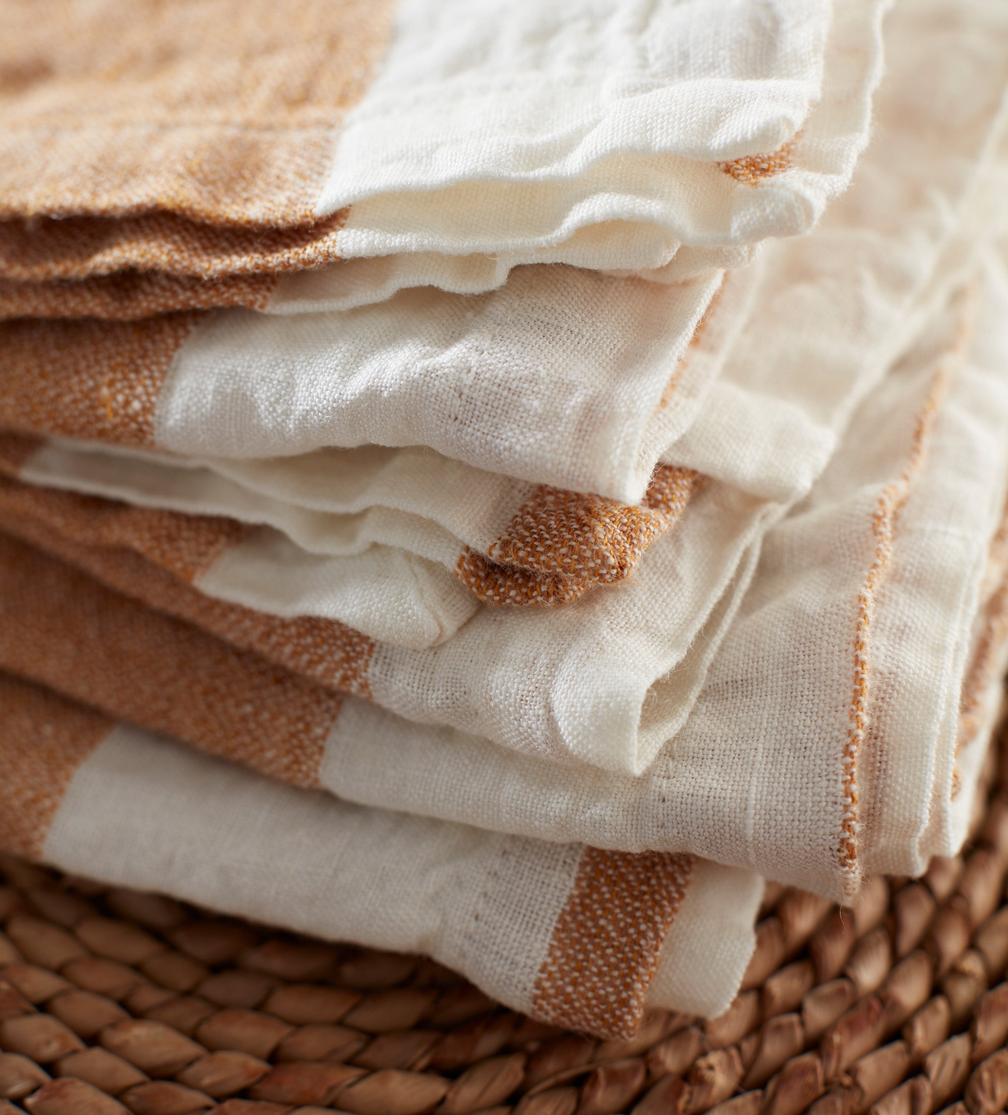 Amber Cora Mid Stripe 100% Linen Napkins - Set of 4