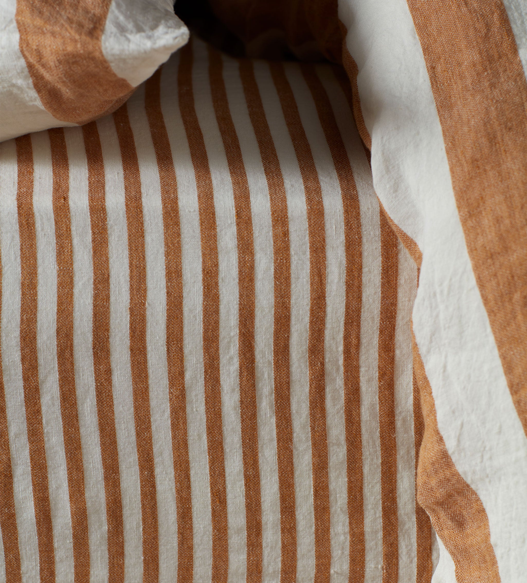 Amber Cora Stripe 100 Linen Fitted Sheet Secret Linen Store