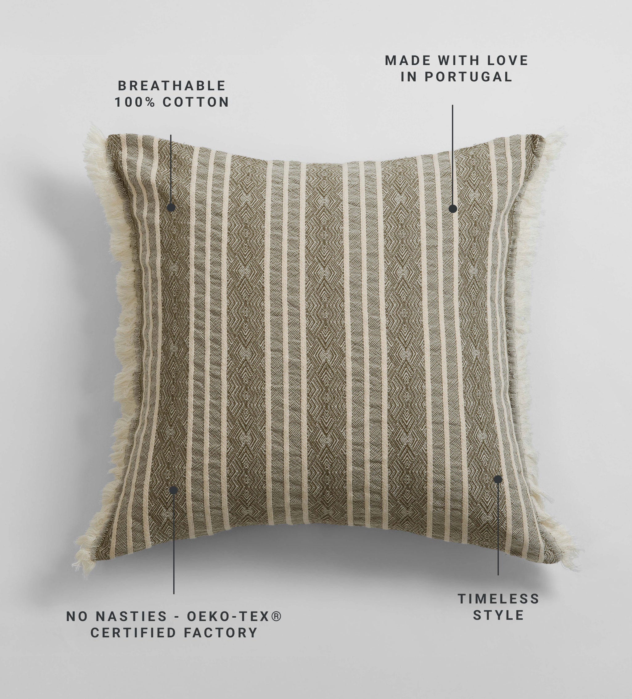 Arlo Stripe 100% Cotton Cushion Cover
