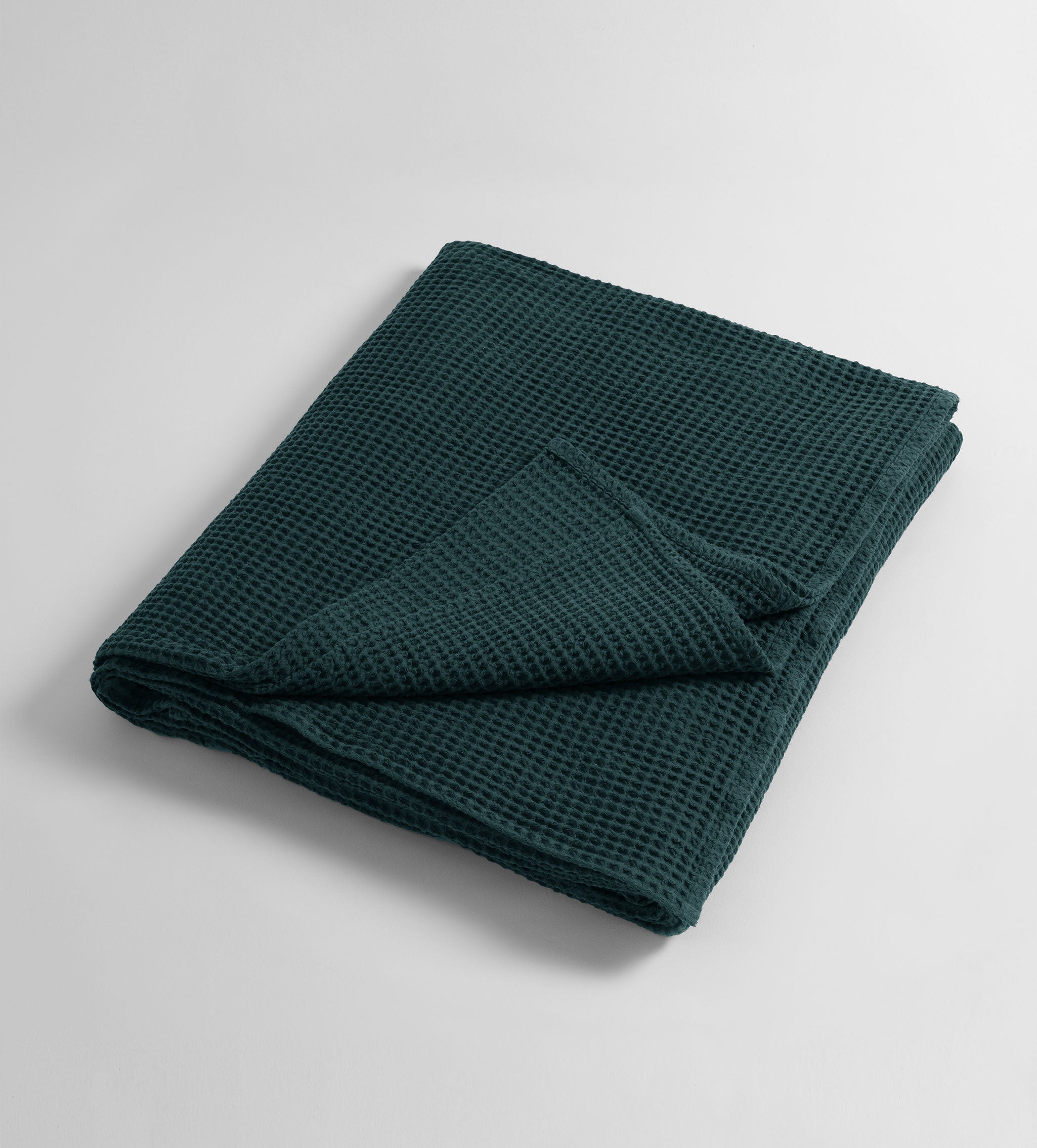 Darkest Spruce Big Waffle 100% Cotton Throw