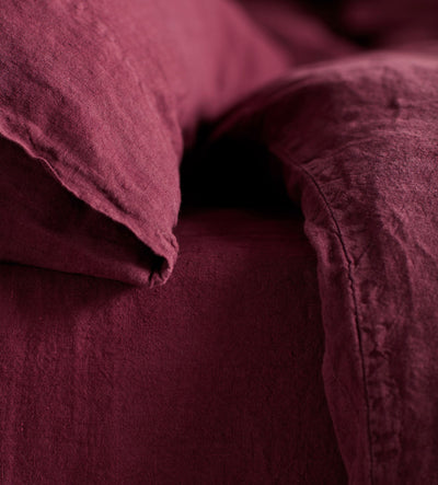 Beetroot 100% Linen Bed Linen