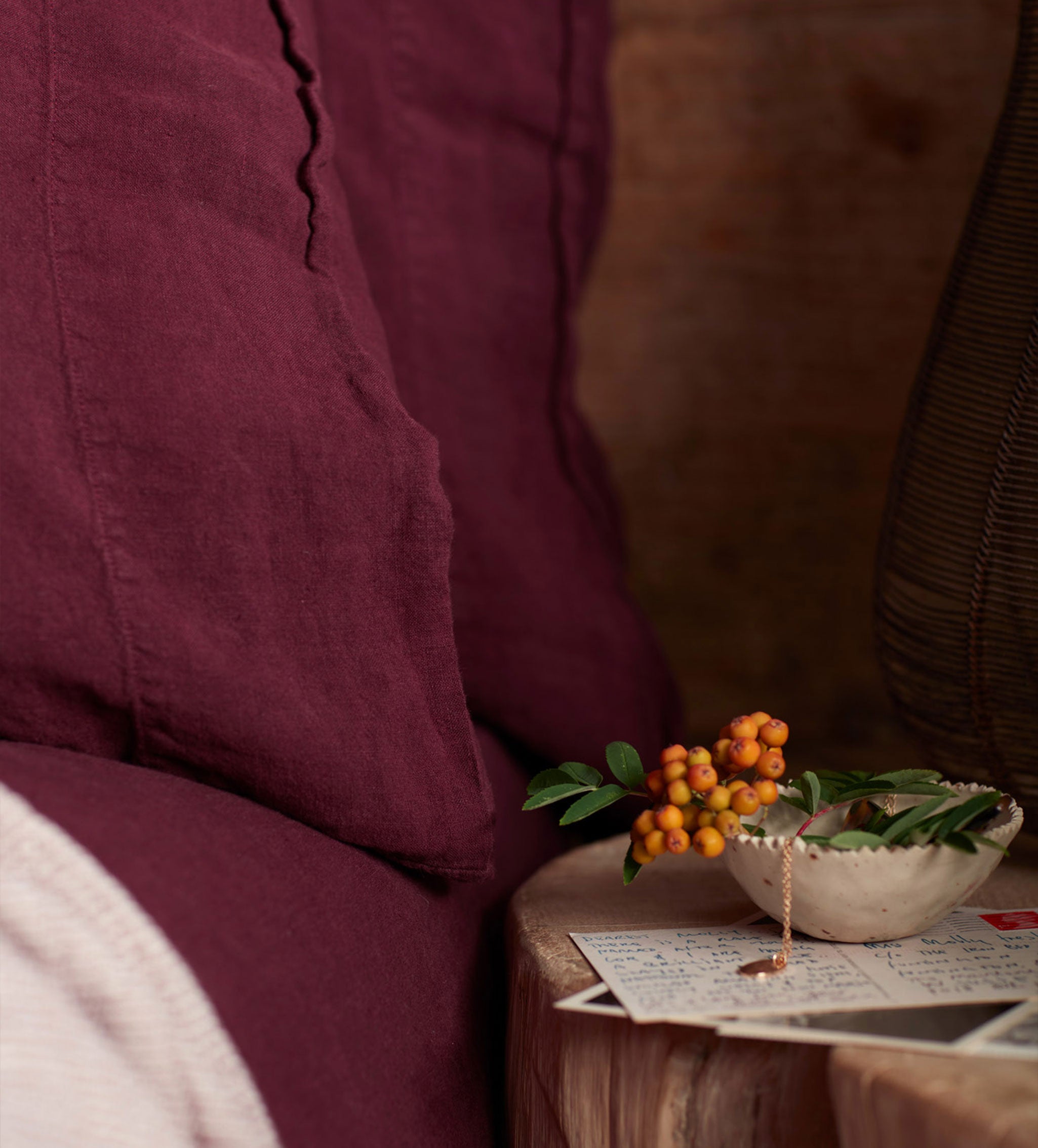 Beetroot 100% Linen Bed Linen