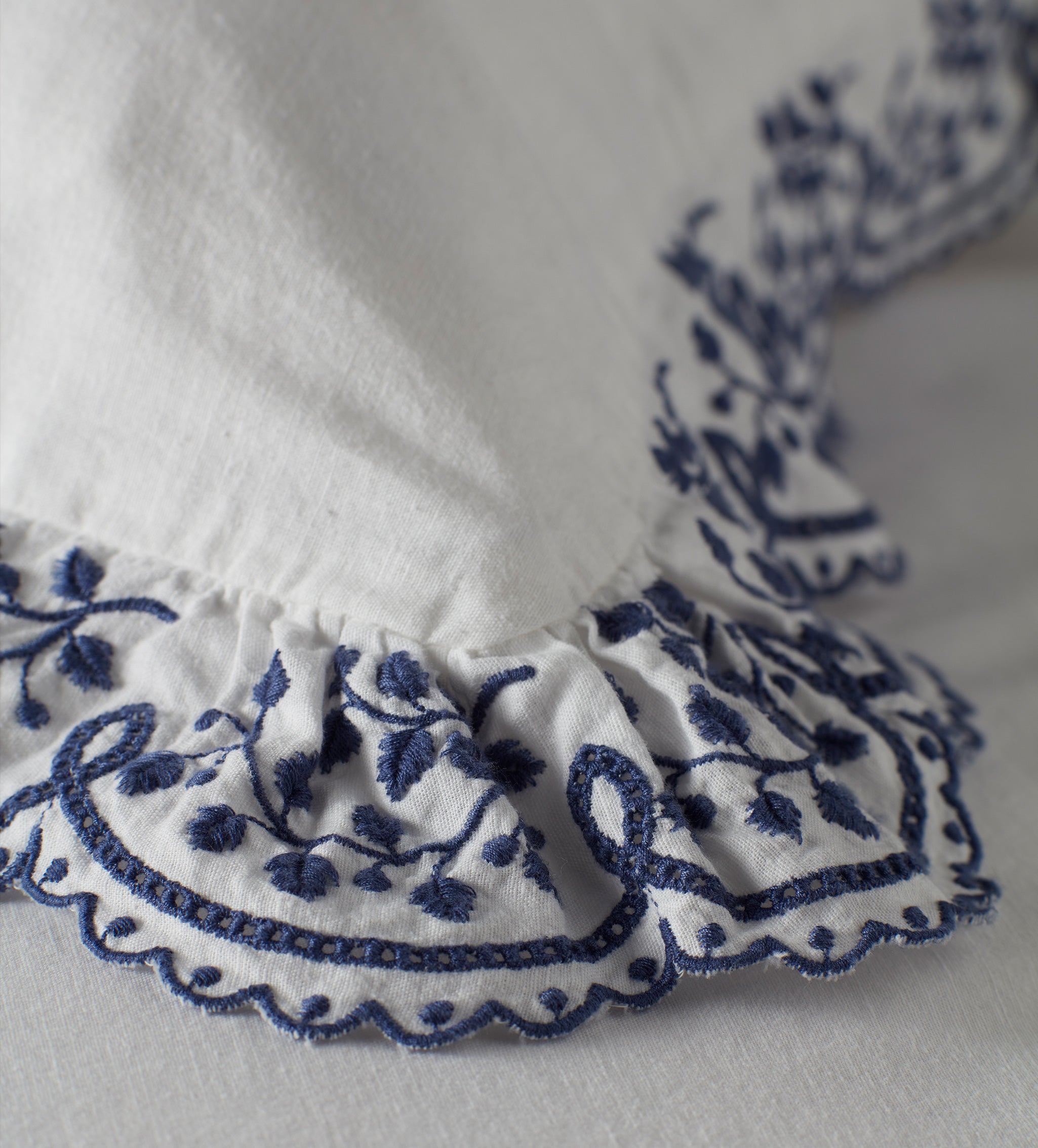 Blue Elsie Cotton Linen Bed Linen