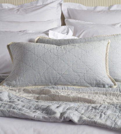 Blue Lenny 100% Cotton Quilted Cushion Cover