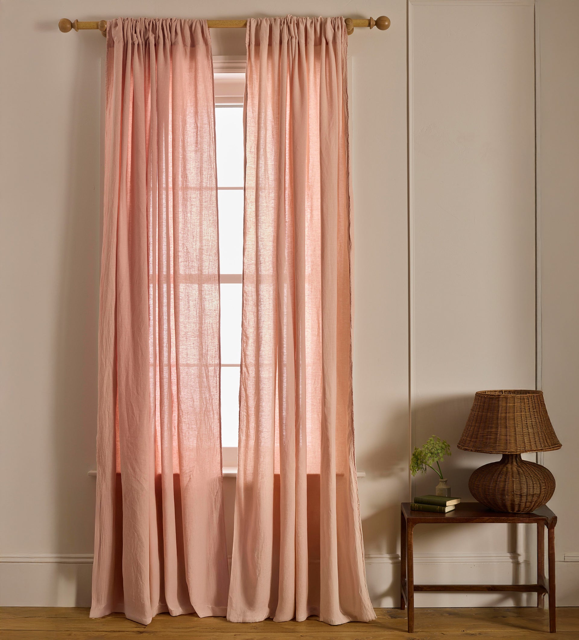 Blush Pink 100% Loop Top Curtain