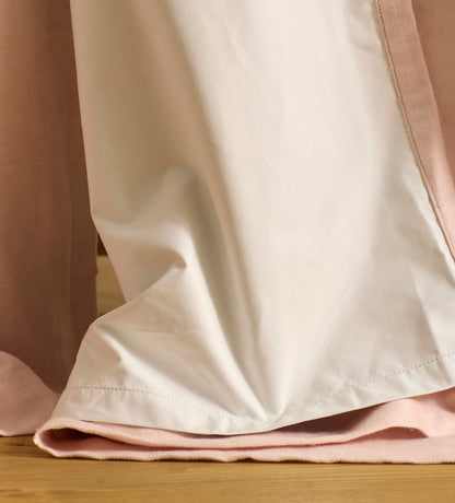 Blush Pink Twill Cotton Linen Blackout Pencil Pleat Curtains (Pair)
