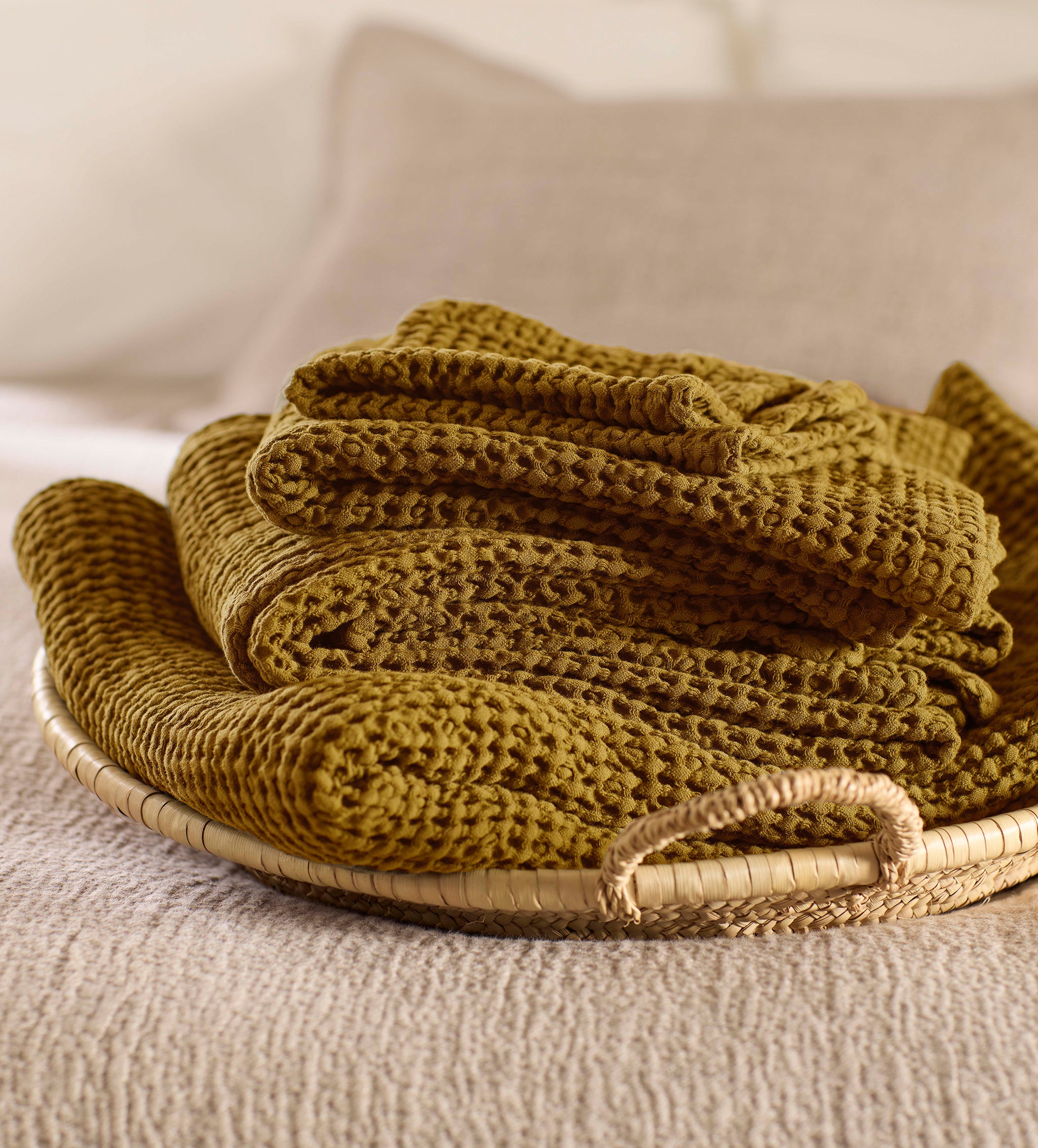 Bronze 100% Cotton Waffle Towel