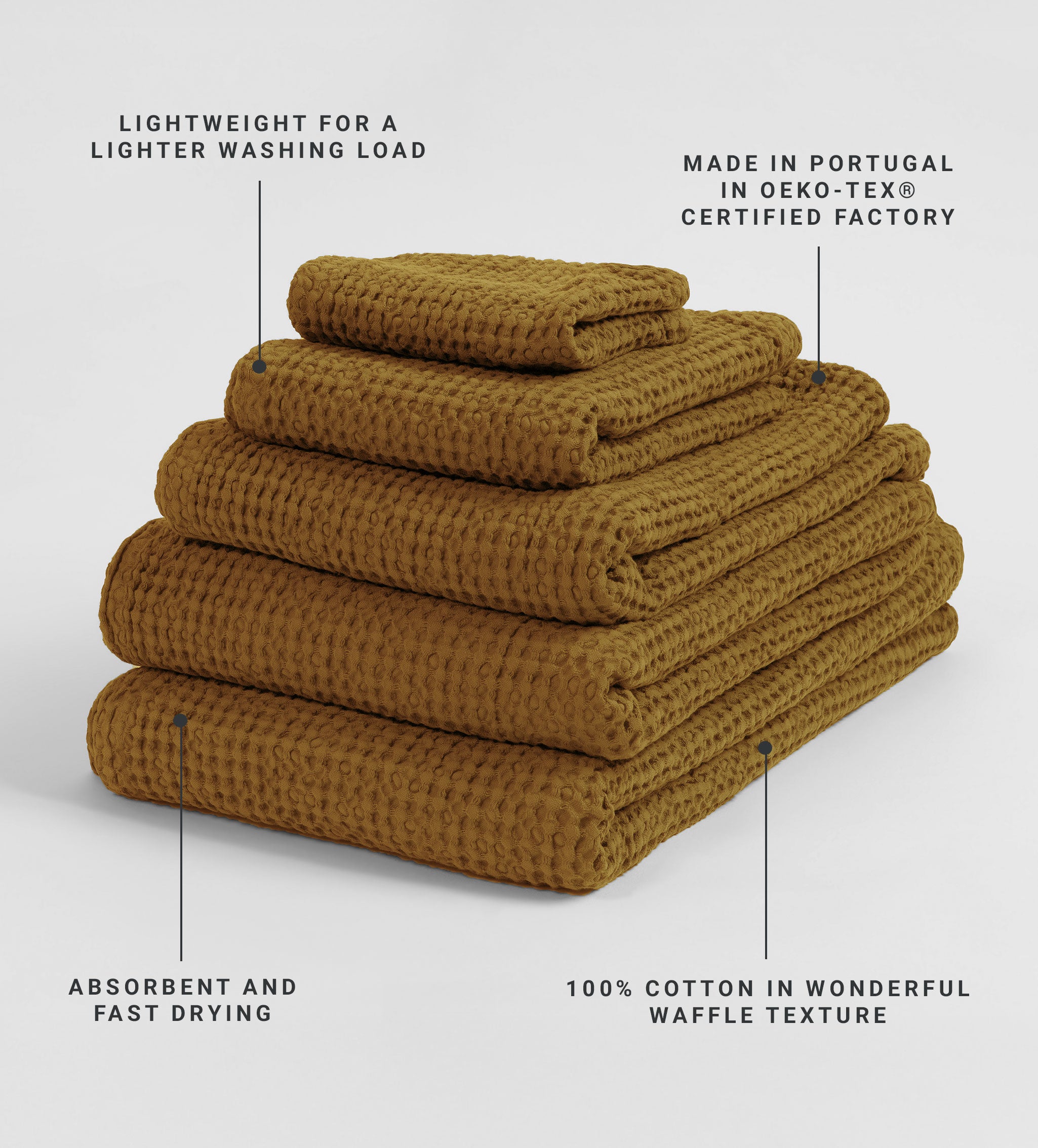 Bronze 100% Cotton Waffle Towel
