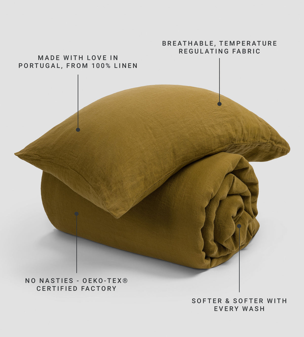 Bronze 100% Linen Bed Linen