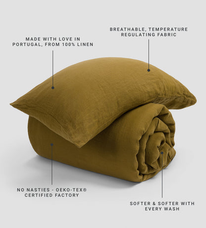 Bronze 100% Linen Bed Linen