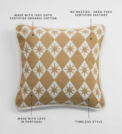 Bronze Bronte 100% Organic Cotton Quilted Cushion Cover