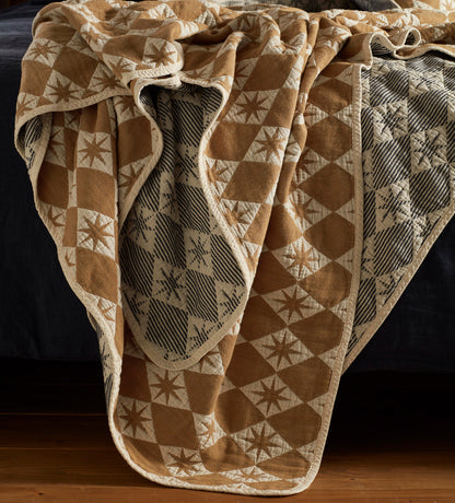 Bronze Bronte 100% Organic Cotton Quilted Throw