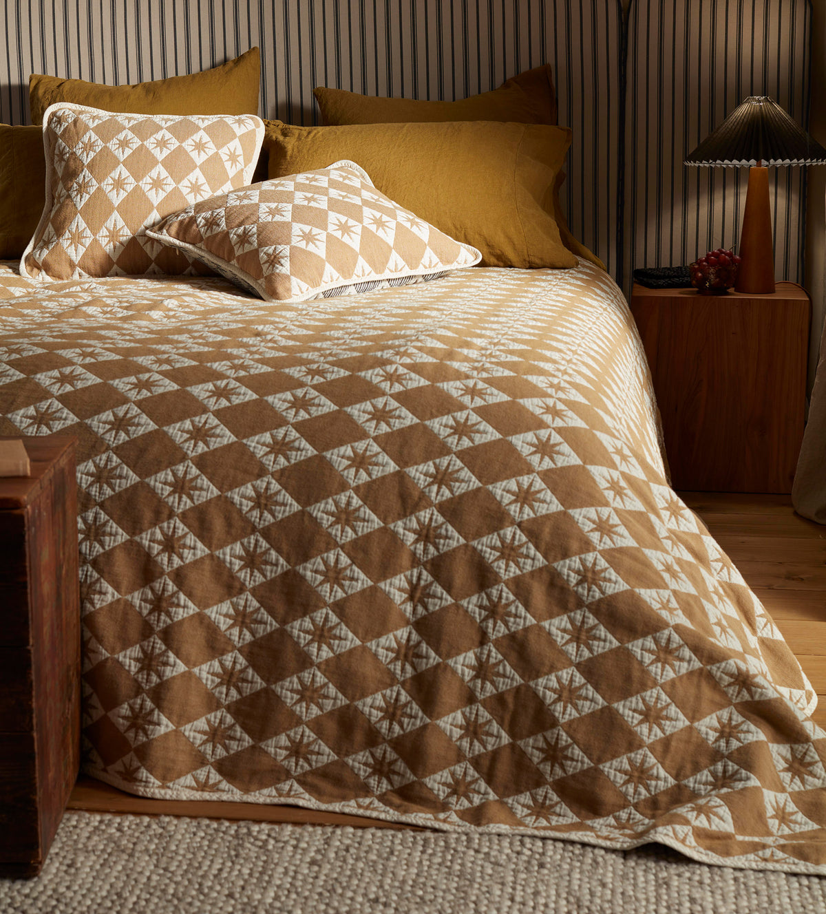 Bronze Bronte 100% Organic Cotton Quilted Throw