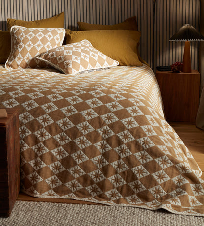 Bronze Bronte 100% Organic Cotton Quilted Throw