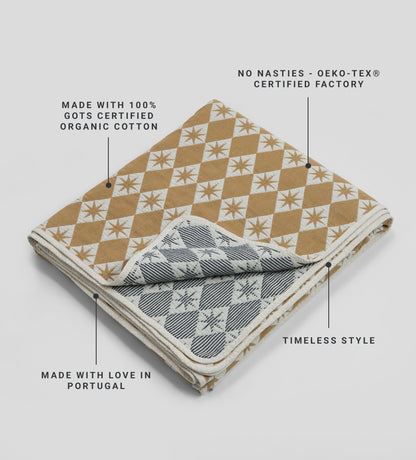 Bronze Bronte 100% Organic Cotton Quilted Throw