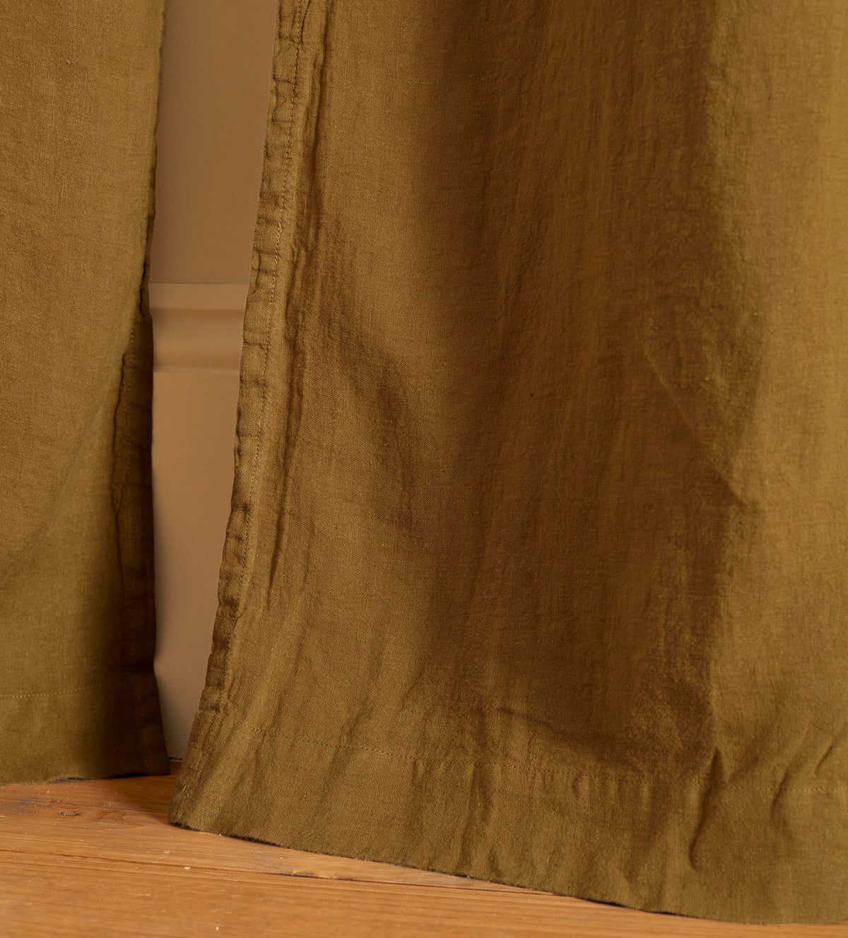 Bronze 100% Linen Loop Top Curtain (Single)