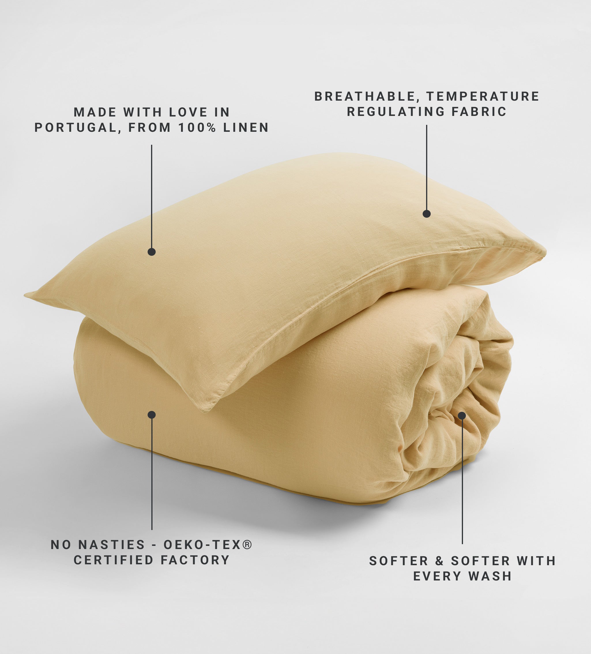Buttercup 100% Linen Housewife Pillowcase