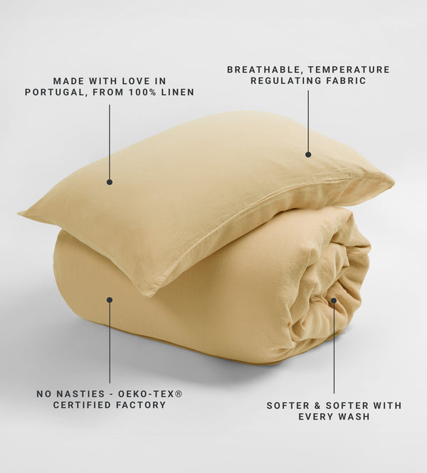 Buttercup 100% Linen Housewife Pillowcase