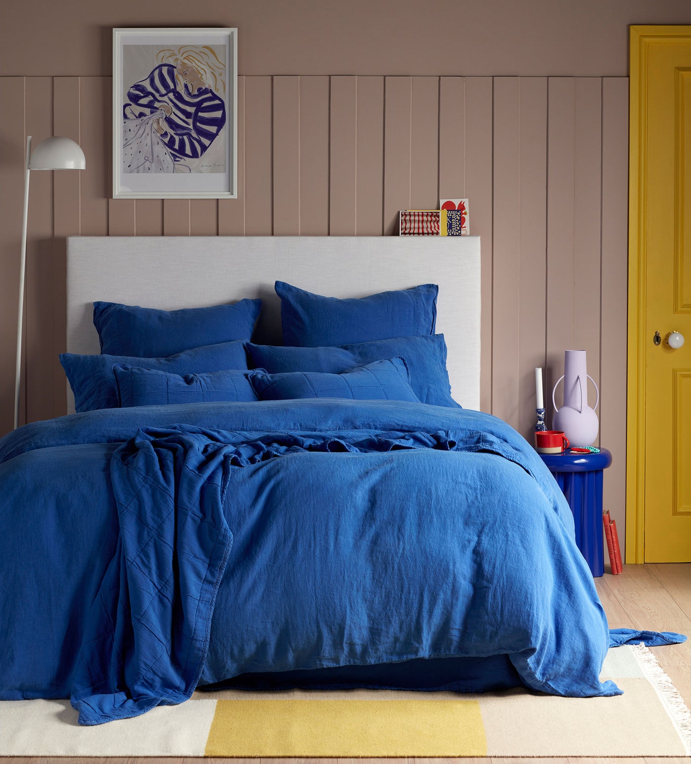 Cobalt 100% Linen Housewife Pillowcase