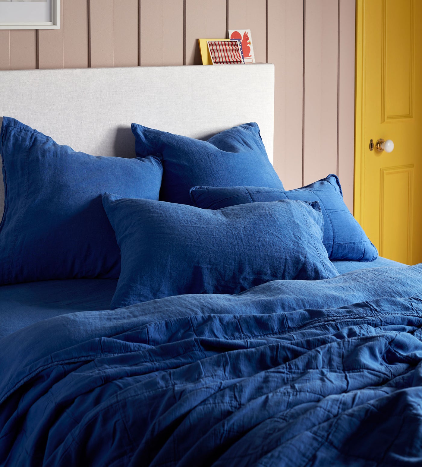 Cobalt 100% Linen Housewife Pillowcase