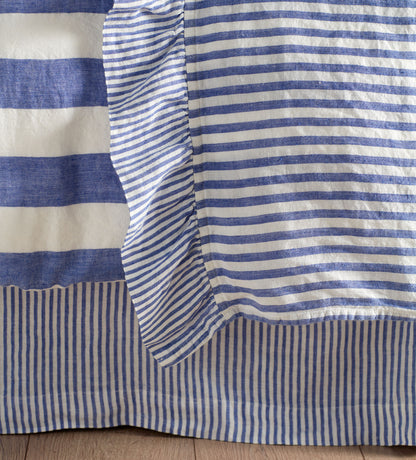 Cobalt Cora Stripe Linen Valance