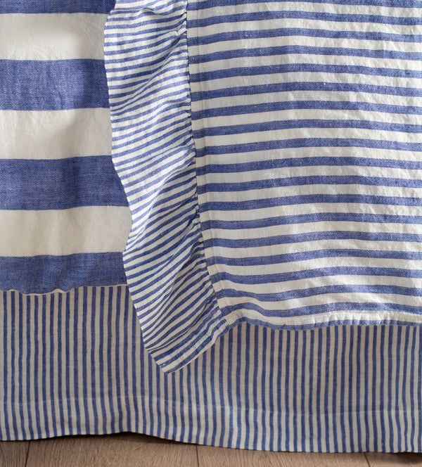 Cobalt Cora Stripe Linen Valance