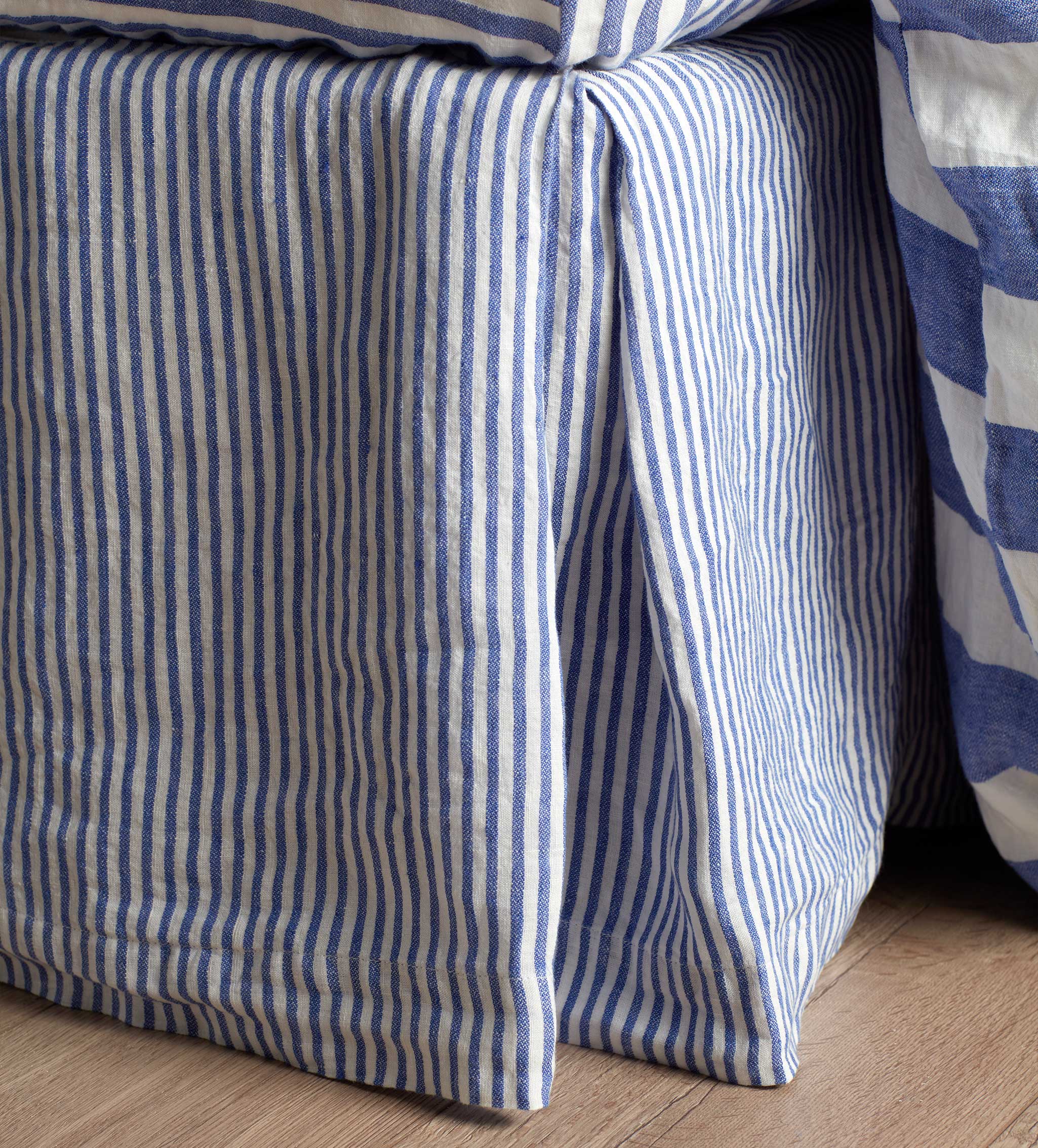 Cobalt Cora Stripe 100% Linen Bed Linen